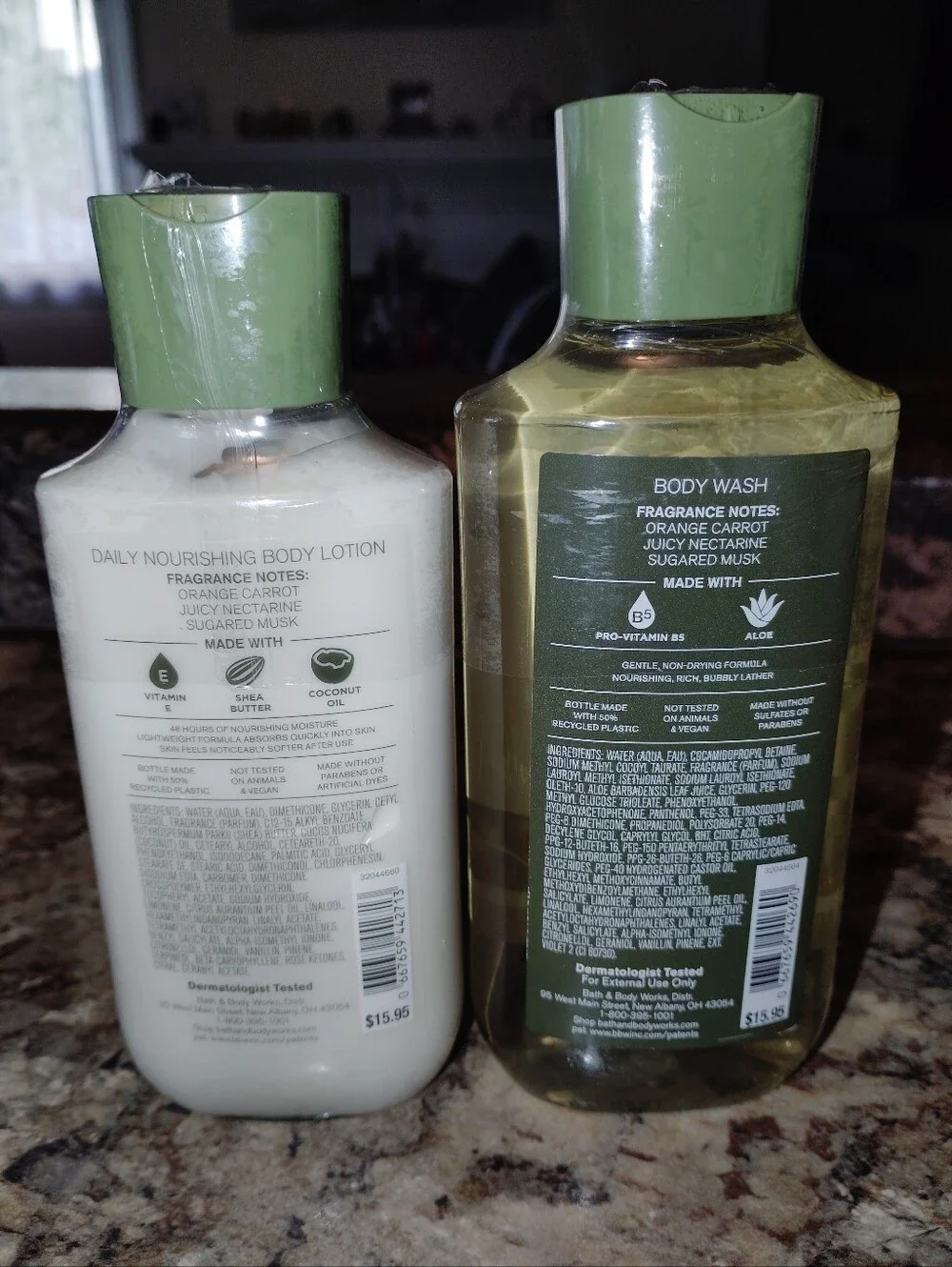 Bath & Body Works Carrot Charm Body Wash & Lotion Set - Green New